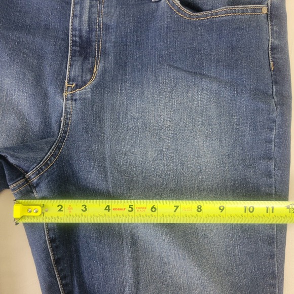 Versona Womens Jeans Size 33 Actual W35 x L26.5 Mom Embroidered Hem Blue Denim - Picture 7 of 15